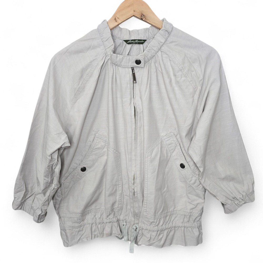 Eddie Bauer Jacket Womens Medium Lightweight Full Zip Pockets Casual Ladies